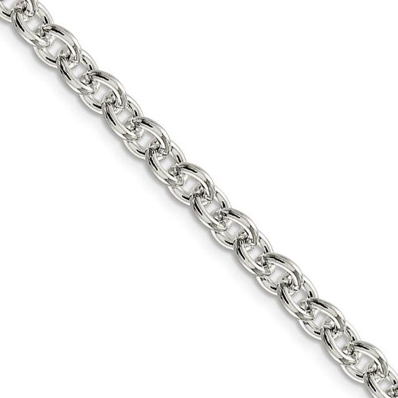 Men's 6mm Sterling Silver Classic Solid Cable Chain Necklace 18 Inch